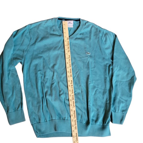 Lacoste Mens Turquoise Green V Neck Long Sleeve Classic Pullover Sweater Size‎ 6 - Picture 5 of 6